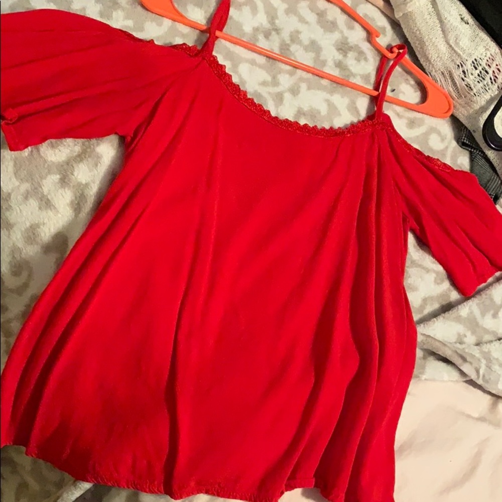 Red off the shoulder top